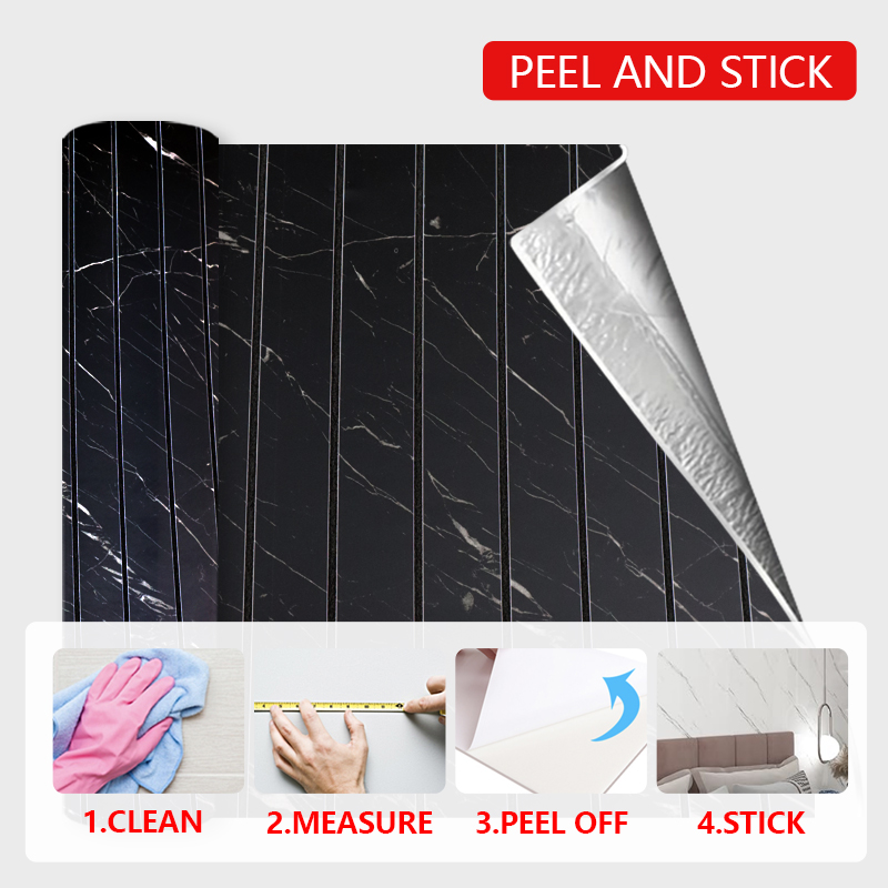 High Gloss marble grain Self-Adhesive Waterproof ixpe 3d fluted wall sticker for Living Room and Bathroom