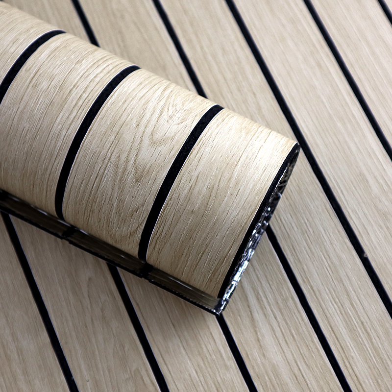 modern home Self Adhesive IXPE Fluted Wall Sticker Durable fashion wood pattern grille wall stickers