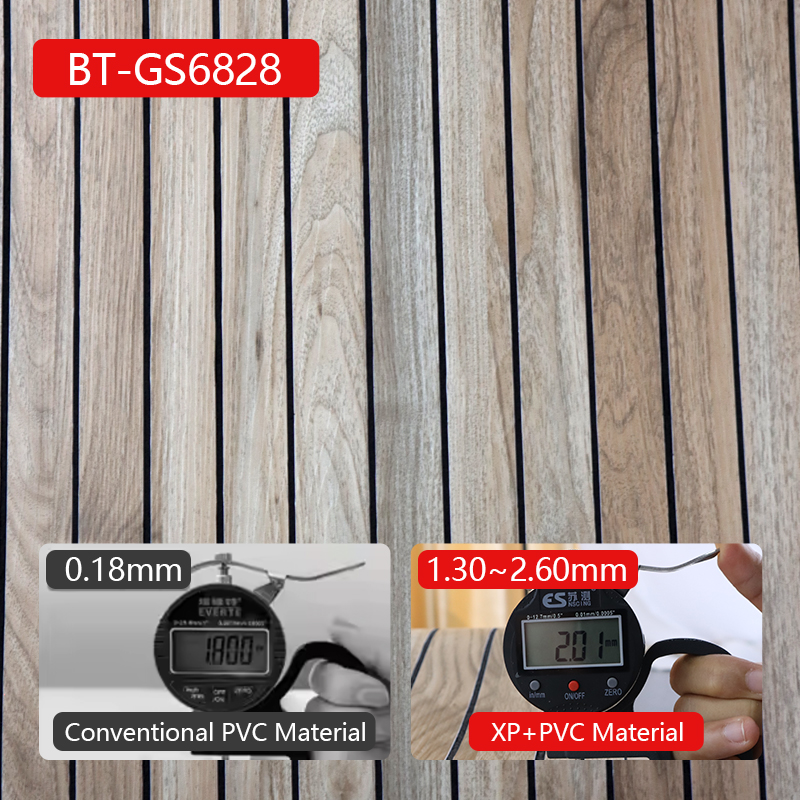 custom color Fluted Wall Stickers wood pattern ixpe self adhesive wall stickers for Living Room and bedroom