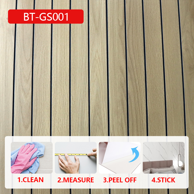 new design waterproof ixpe fluted wall sticker anti scratch high glossy self adhesive wall marble stickers