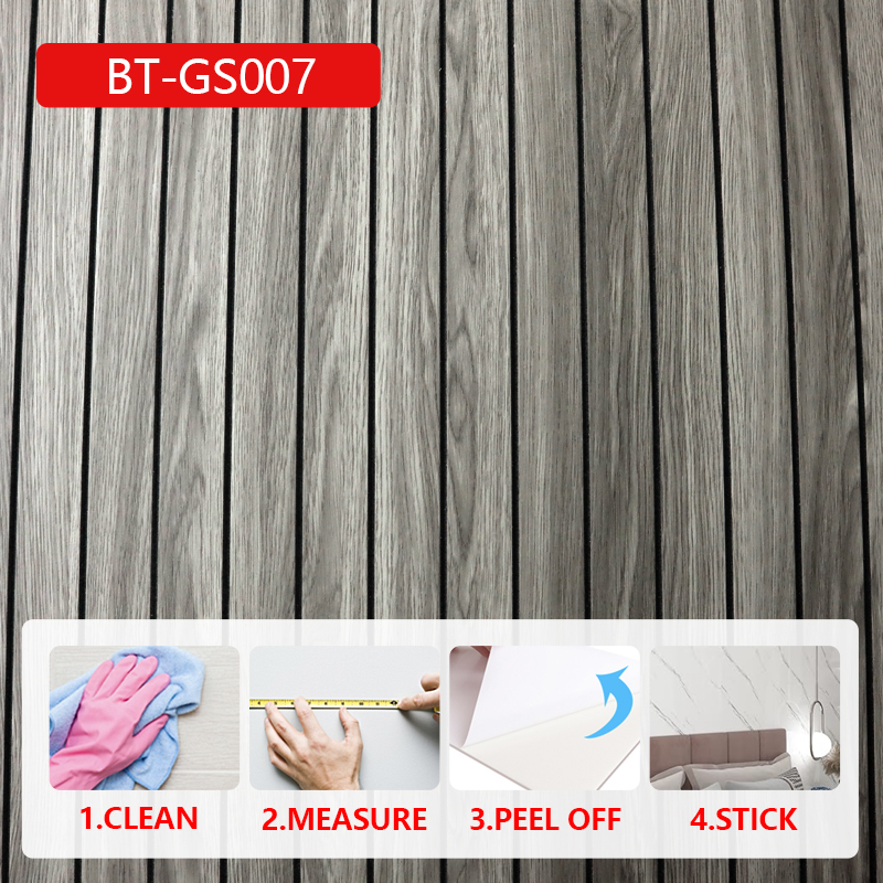 High Gloss marble grain Self-Adhesive Waterproof ixpe 3d fluted wall sticker for Living Room and Bathroom
