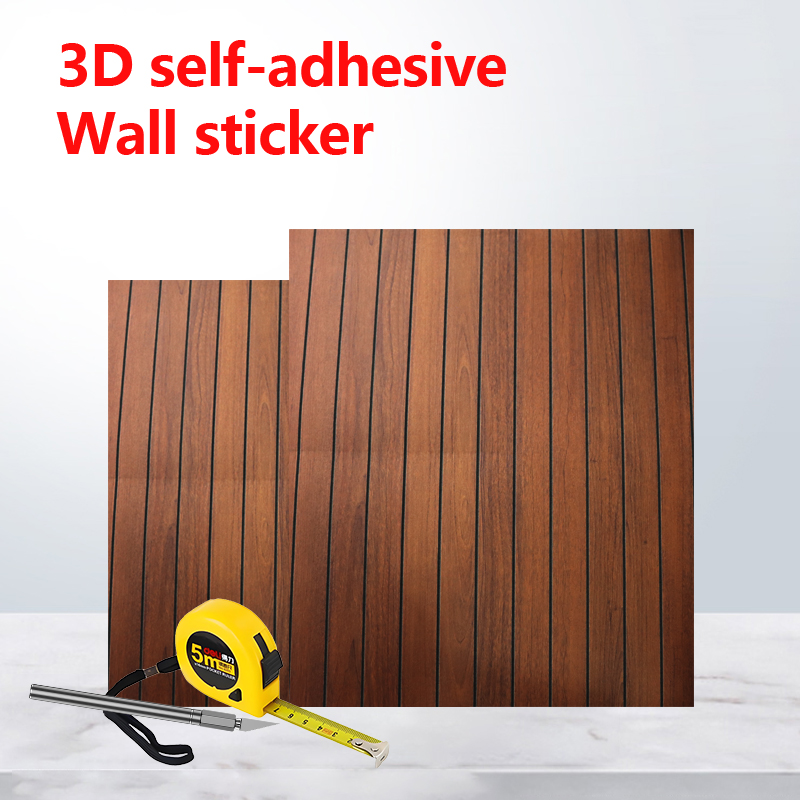 OEM Home Decor 3d grille self adhesive wall sticker Removable wood grain IXPE fluted wall panel sticker