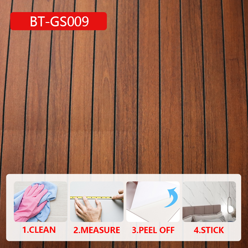 OEM Home Decor 3d grille self adhesive wall sticker Removable wood grain IXPE fluted wall panel stic