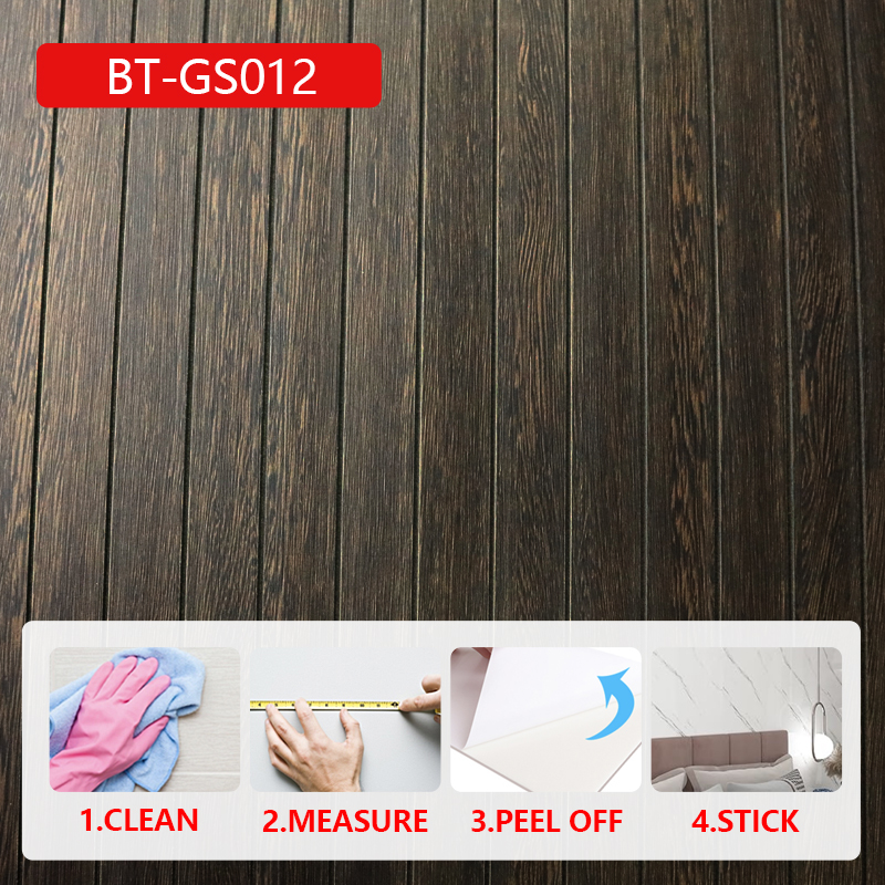 modern design living room tv background fluted wall sticker 3d wood grain IXPE pvc self-adhesive wall sticker