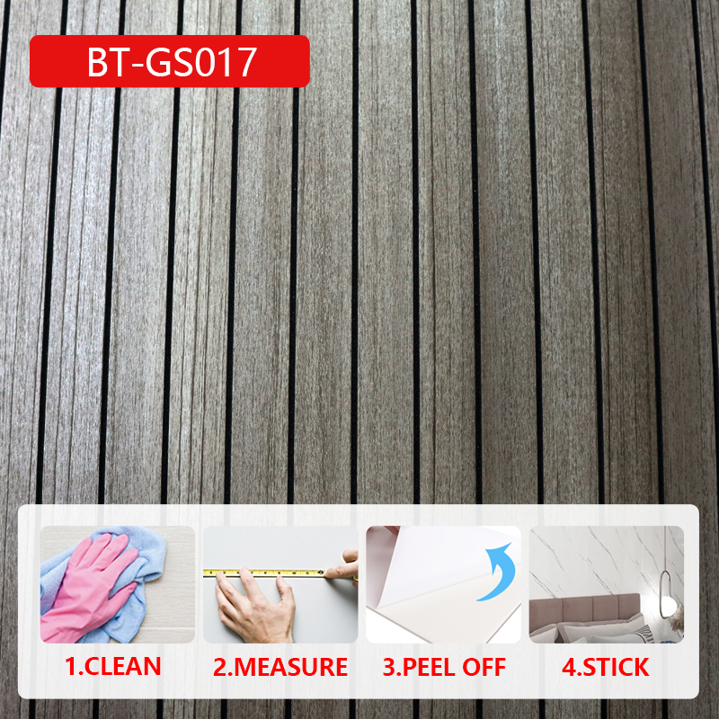 OEM Home Decor 3d grille self adhesive wall sticker Removable wood grain IXPE fluted wall panel stic