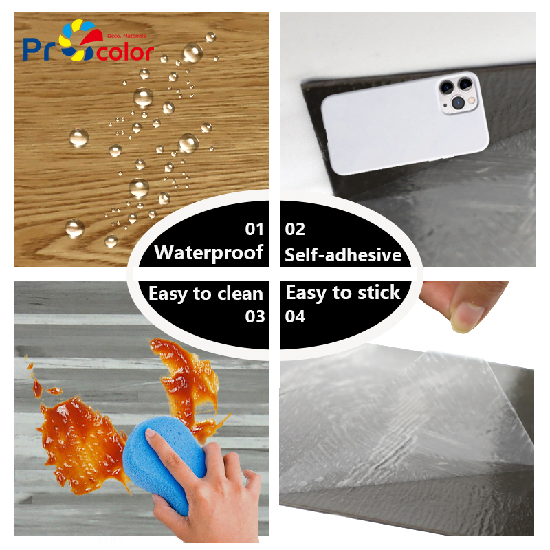 modern indoor wood grain Flooring custom design water proof lvt self adhesive floor for bedroom living room