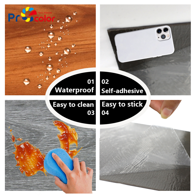 Modern style wood pattern waterproof self adhesive pvc lvt vinyl flooring tiles for house Indoor Decoration